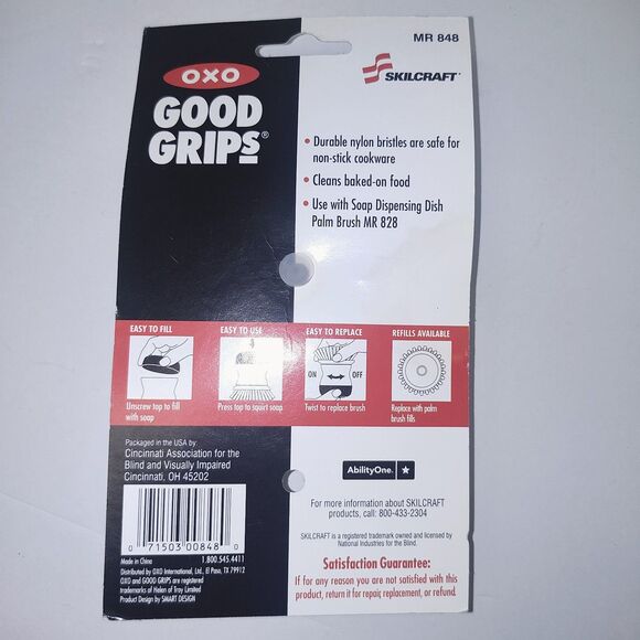 New Good Grips OXO Good Grips Palm Brush Refill- 1 Replacement - Picture 2 of 5